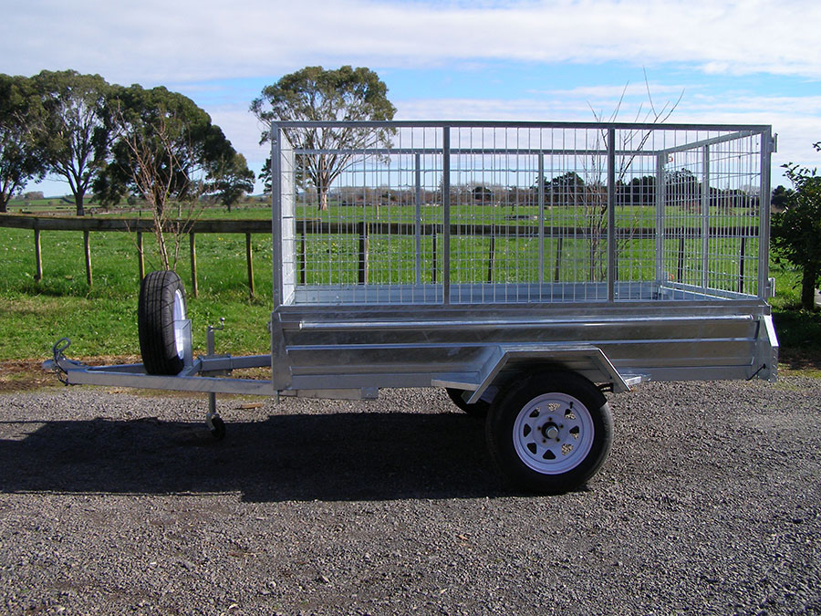 galvanized caged box trailer